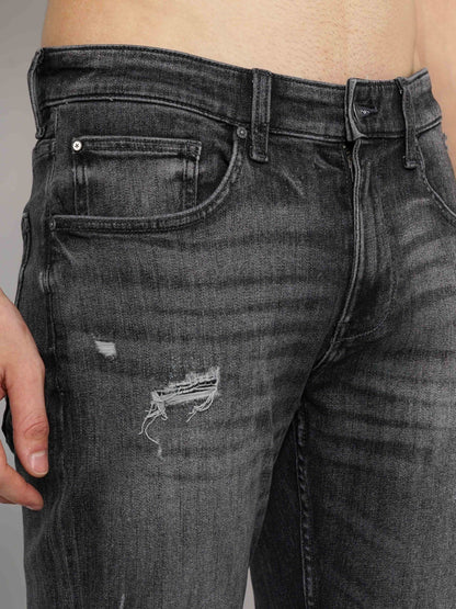 Celio* Men Grey Solid Slim Fit Cotton Jeans