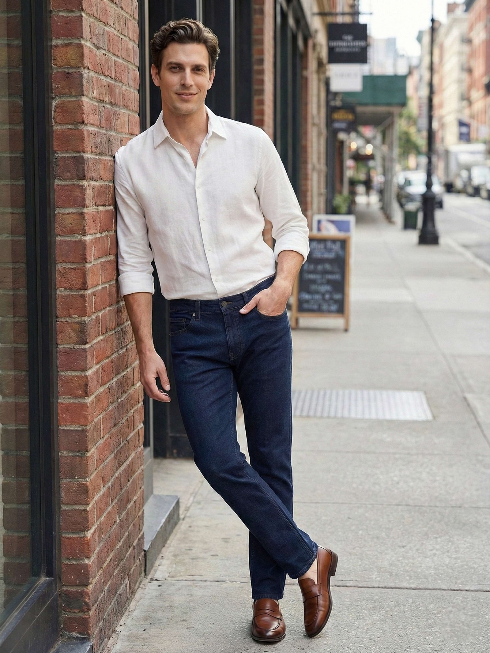 Celio* Blue Solid Cotton Men Slim Fit Jeans