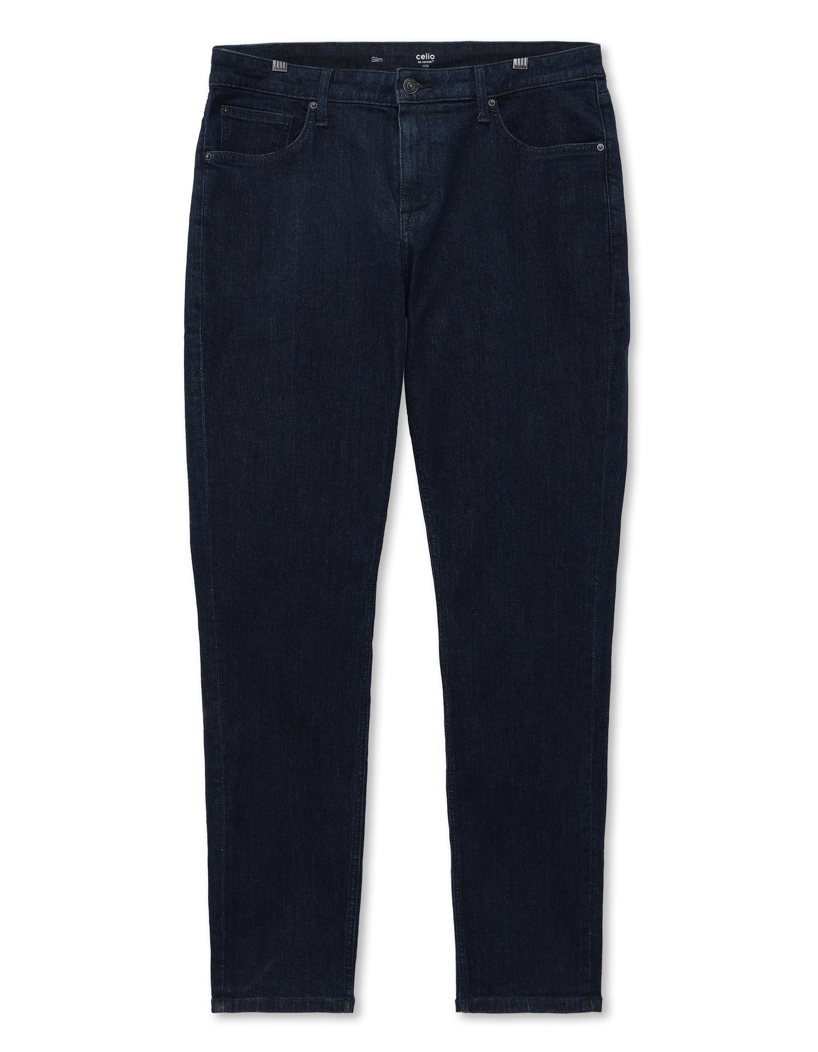 Celio* Blue Solid Cotton Men Slim Fit Jeans