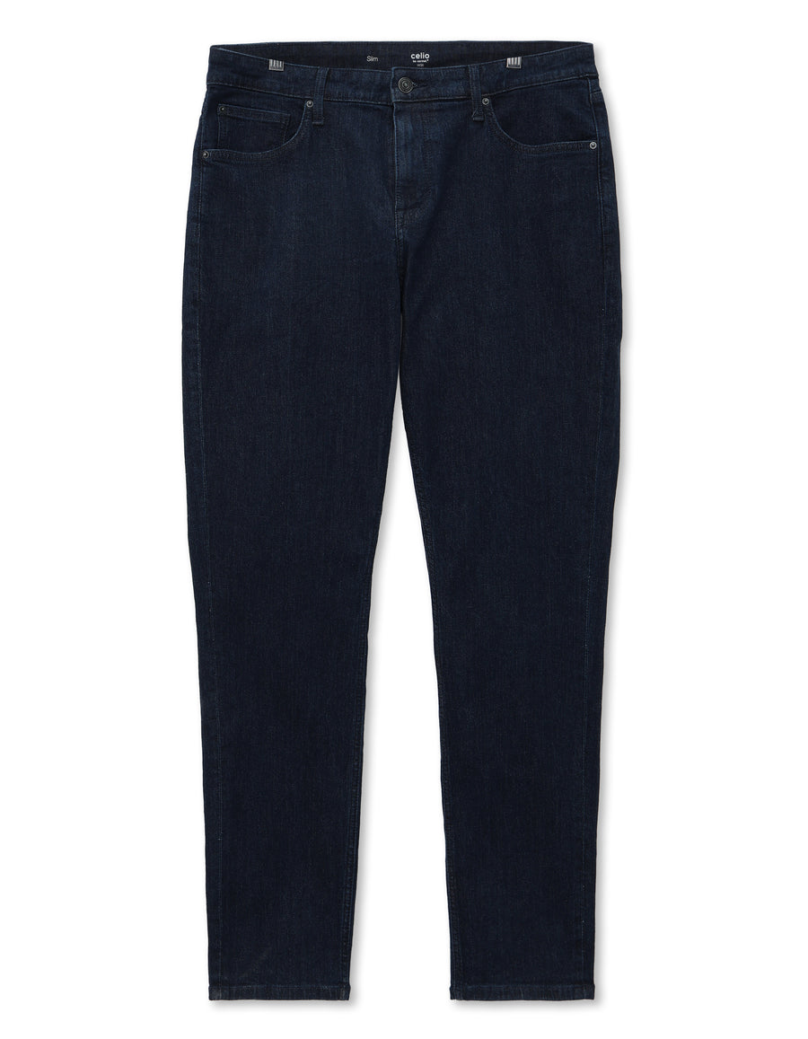 Celio* Blue Solid Cotton Men Slim Fit Jeans