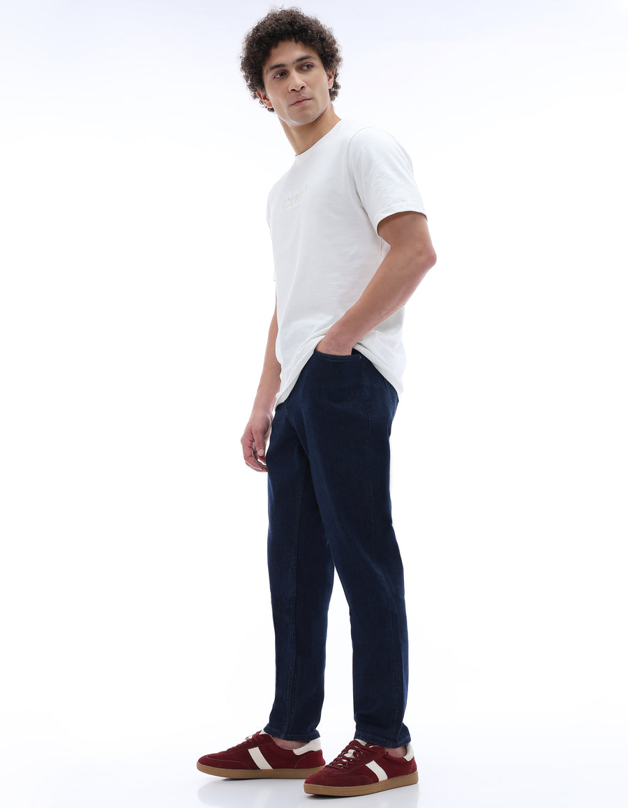 Celio* Blue Solid Cotton Men Slim Fit Jeans