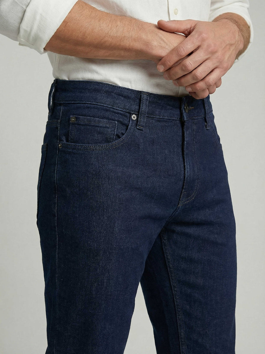 Celio* Blue Solid Cotton Men Slim Fit Jeans