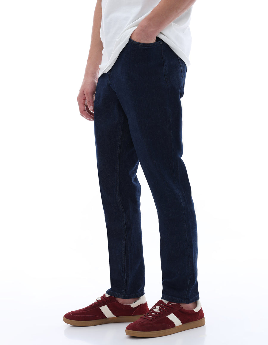 Celio* Blue Solid Cotton Men Slim Fit Jeans