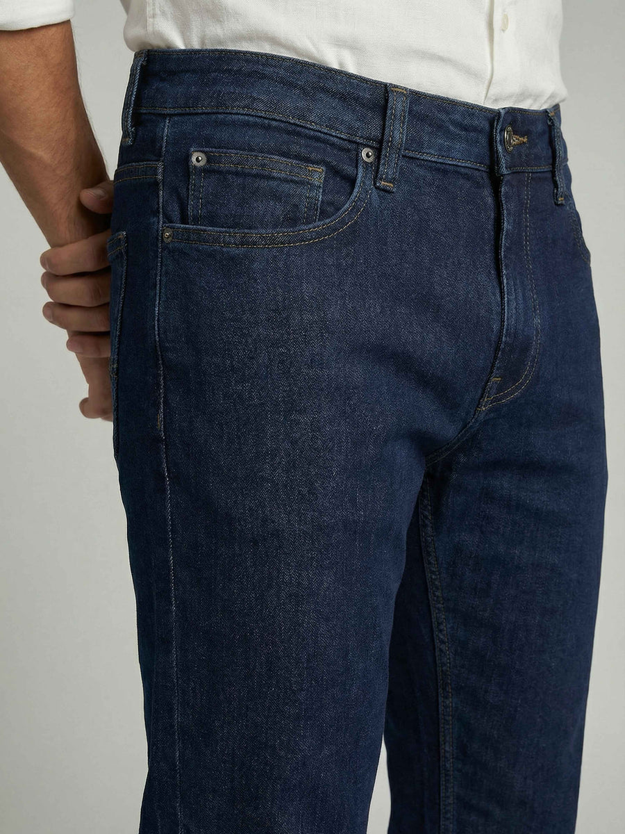 Celio* Blue Solid Cotton Men Slim Fit Jeans