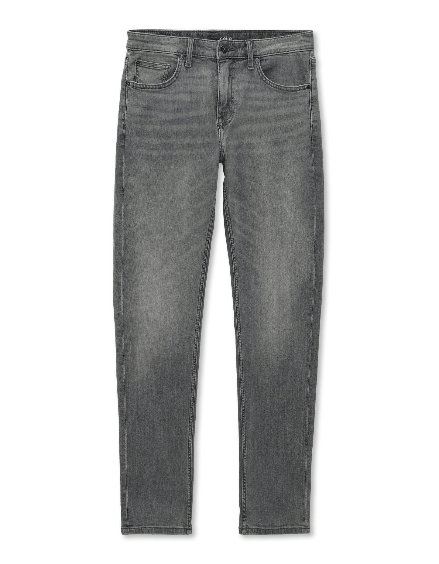 Celio* Men Slim Fit Cotton Grey Solid Jeans