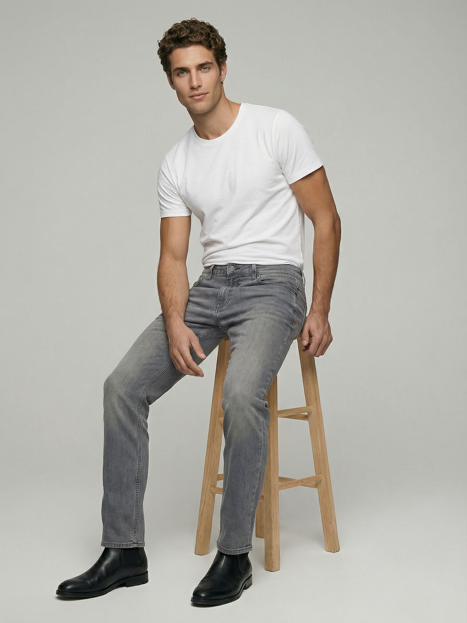 Celio* Men Slim Fit Cotton Grey Solid Jeans