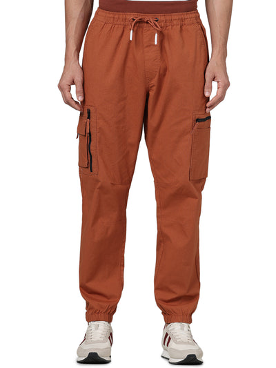 Celio* Cotton Relaxed Fit Orange Trouser