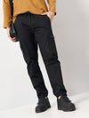 Celio* Cotton Loose Fit Black Trouser