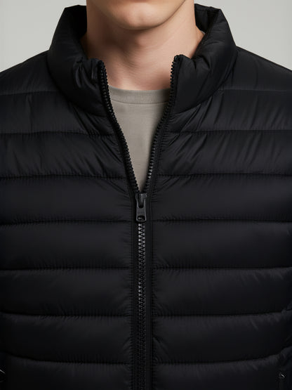 Celio* Men Black Solid Regular Fit Polyester Jackets