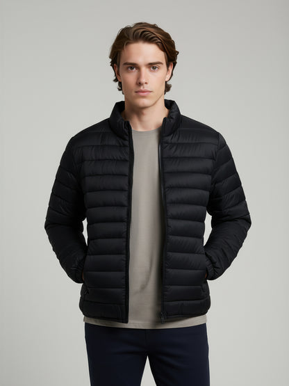 Celio* Men Black Solid Regular Fit Polyester Jackets