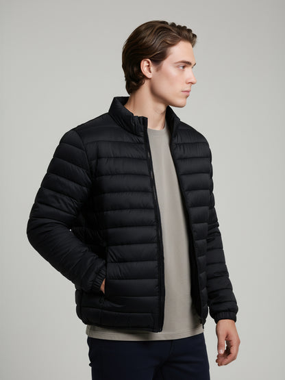 Celio* Men Black Solid Regular Fit Polyester Jackets