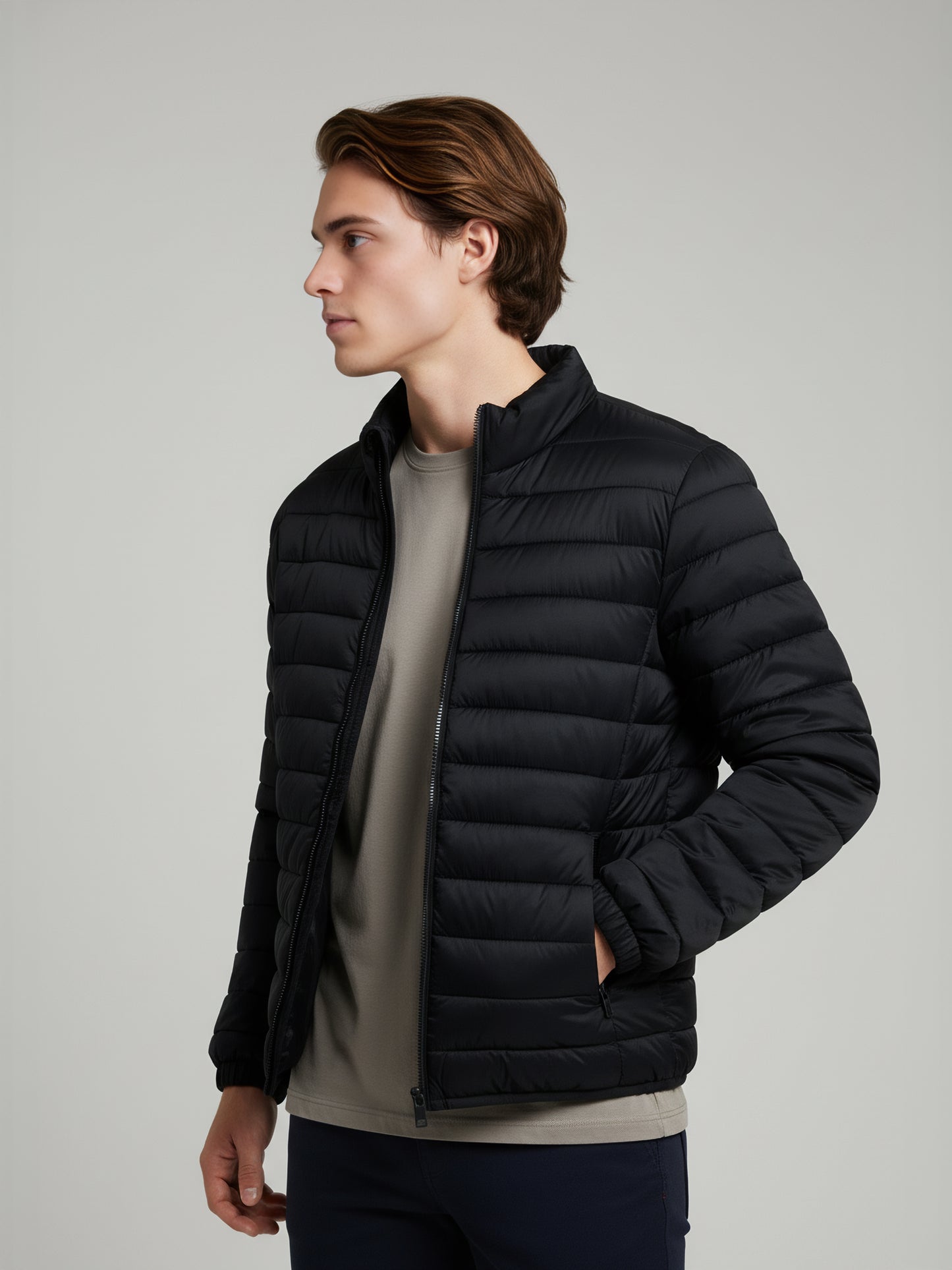 Celio* Men Black Solid Regular Fit Polyester Jackets