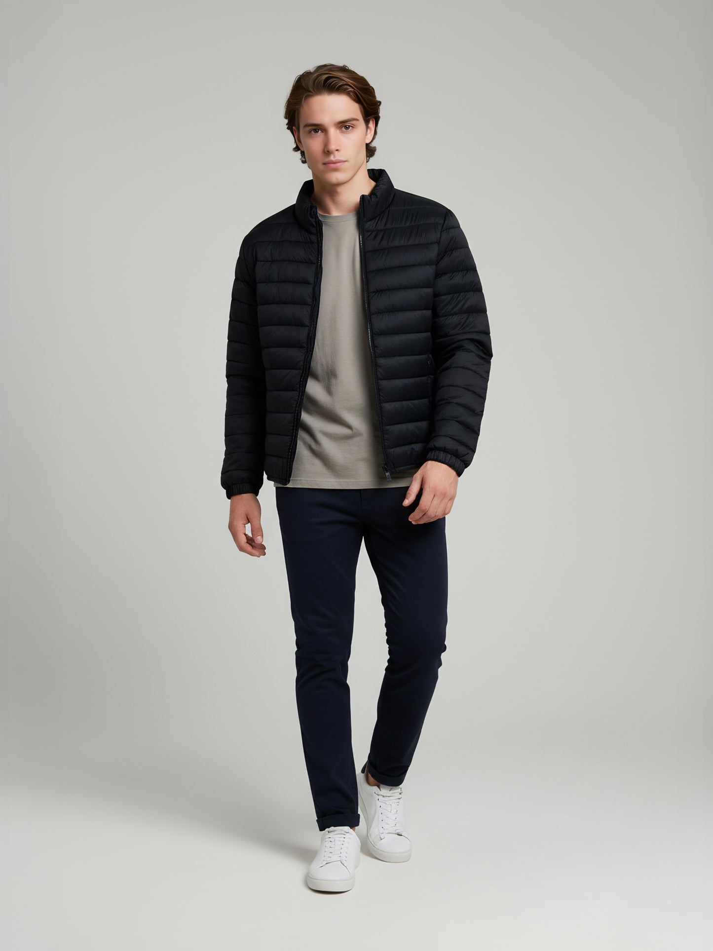 Celio* Men Black Solid Regular Fit Polyester Jackets