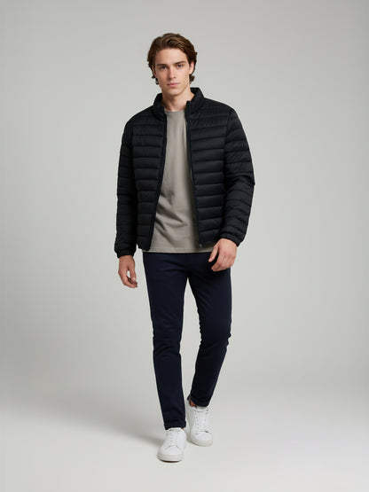 Celio* Men Black Solid Regular Fit Polyester Jackets