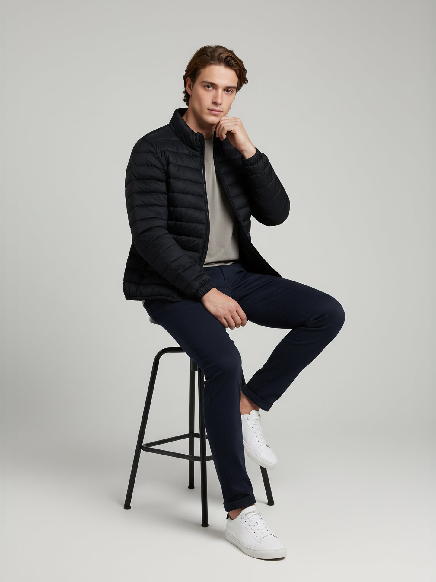 Celio* Men Black Solid Regular Fit Polyester Jackets