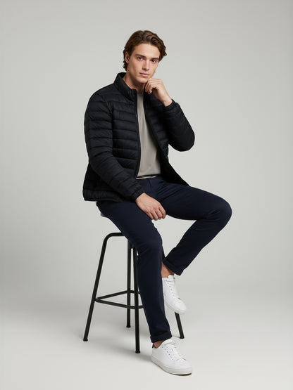 Celio* Men Black Solid Regular Fit Polyester Jackets