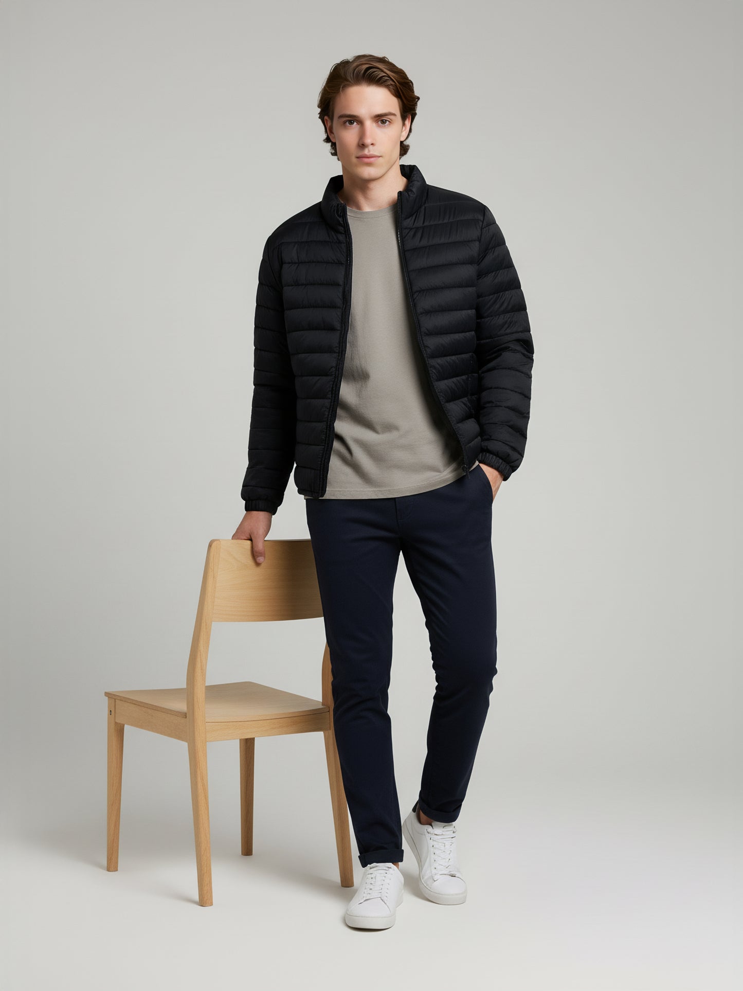 Celio* Men Black Solid Regular Fit Polyester Jackets