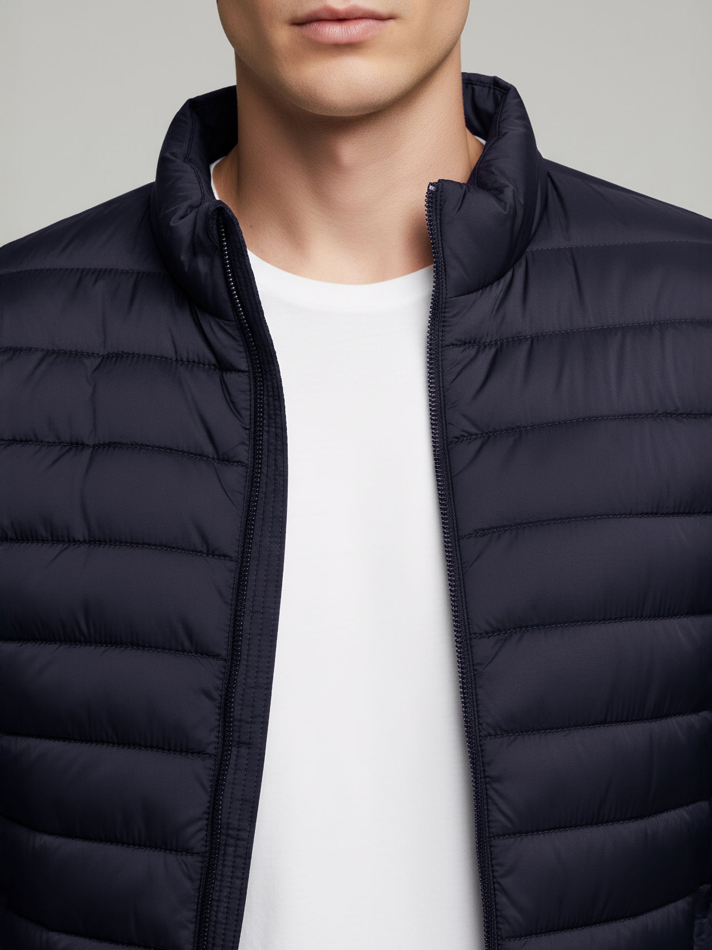 Celio* Men Navy Blue Solid Regular Fit Polyester Jackets