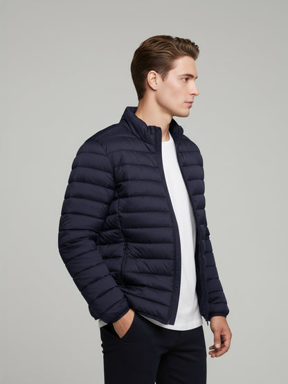 Celio* Men Navy Blue Solid Regular Fit Polyester Jackets