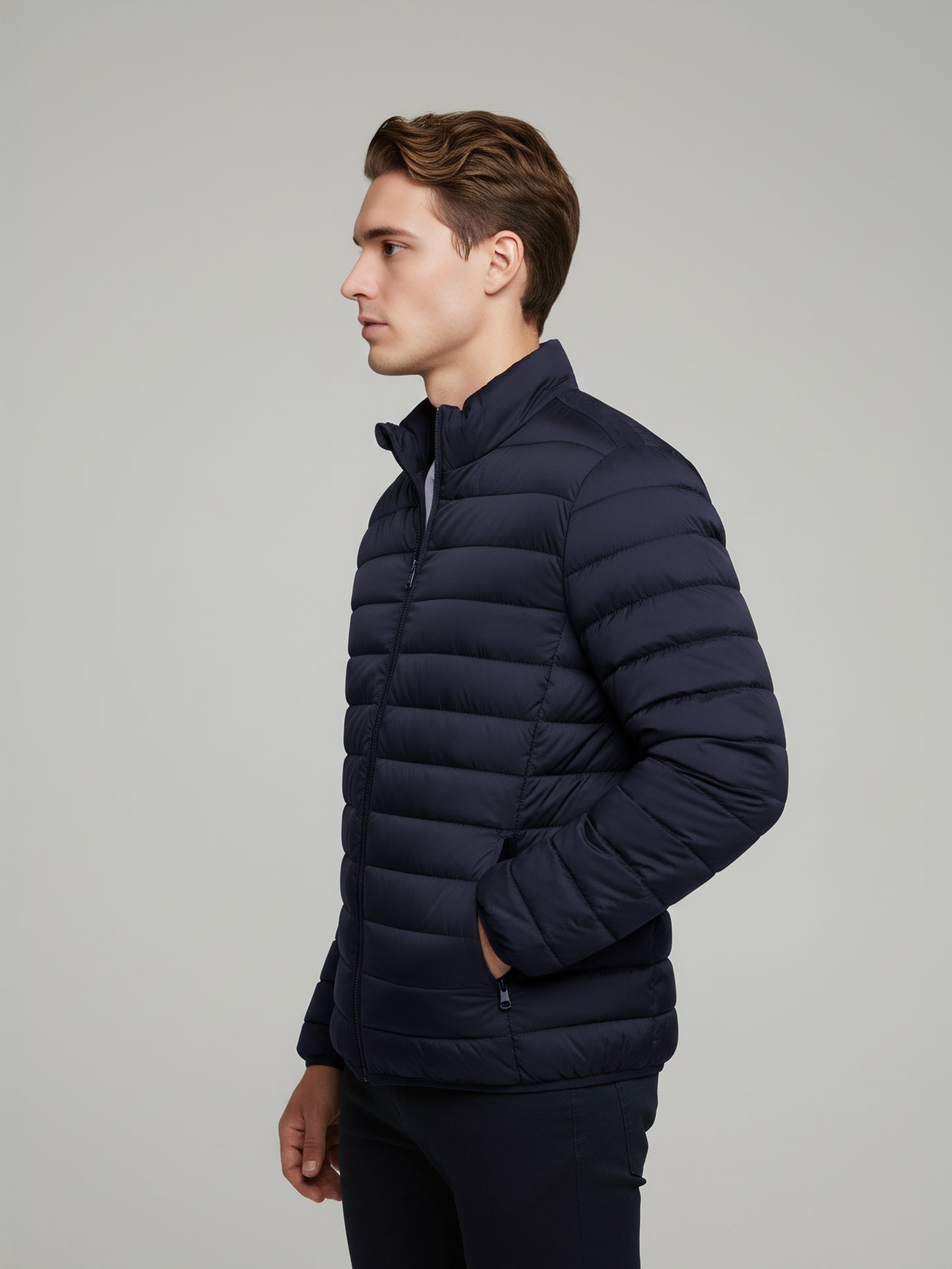 Celio* Men Navy Blue Solid Regular Fit Polyester Jackets