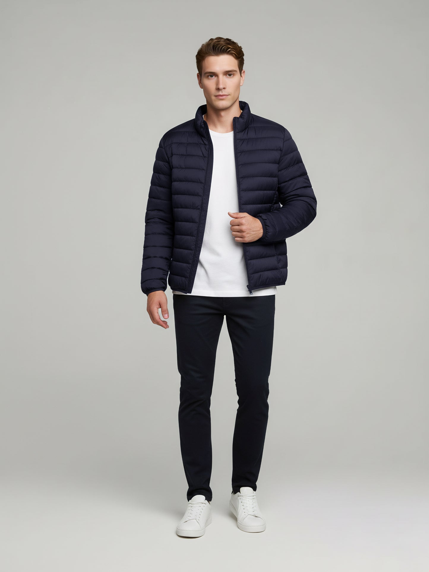 Celio* Men Navy Blue Solid Regular Fit Polyester Jackets