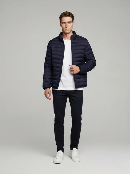 Celio* Men Navy Blue Solid Regular Fit Polyester Jackets