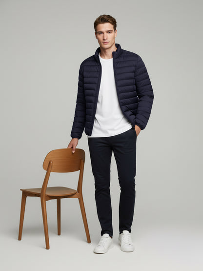 Celio* Men Navy Blue Solid Regular Fit Polyester Jackets