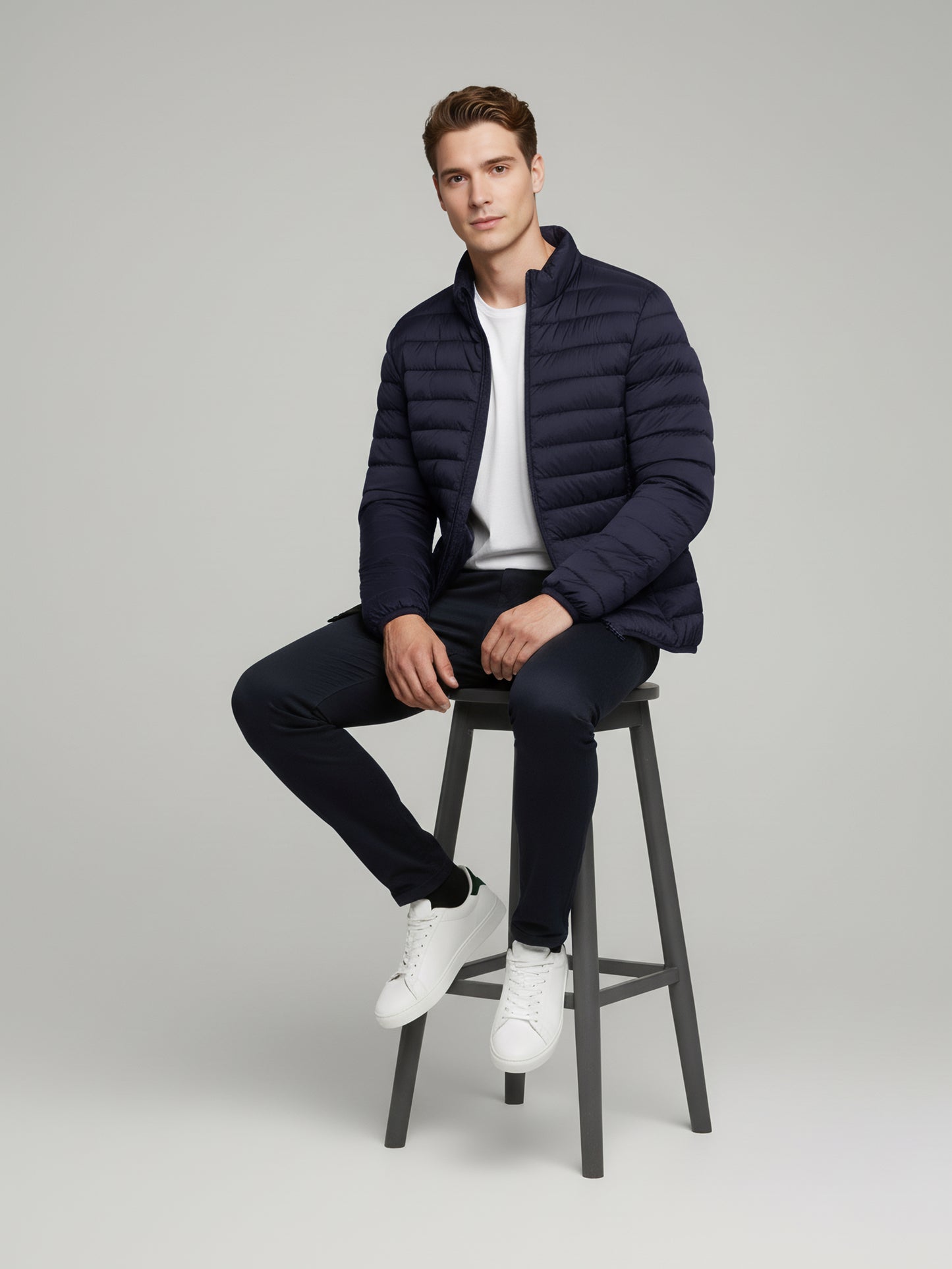 Celio* Men Navy Blue Solid Regular Fit Polyester Jackets