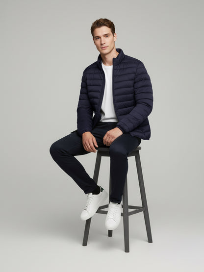 Celio* Men Navy Blue Solid Regular Fit Polyester Jackets