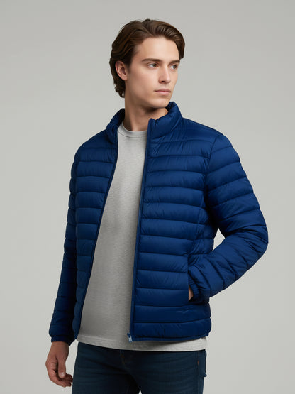 Celio* Men Blue Solid Regular Fit Polyester Jackets