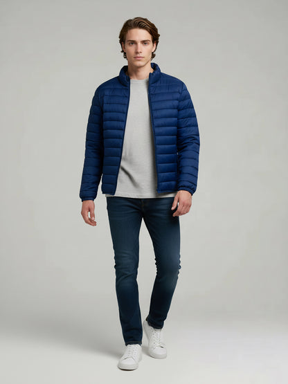 Celio* Men Blue Solid Regular Fit Polyester Jackets