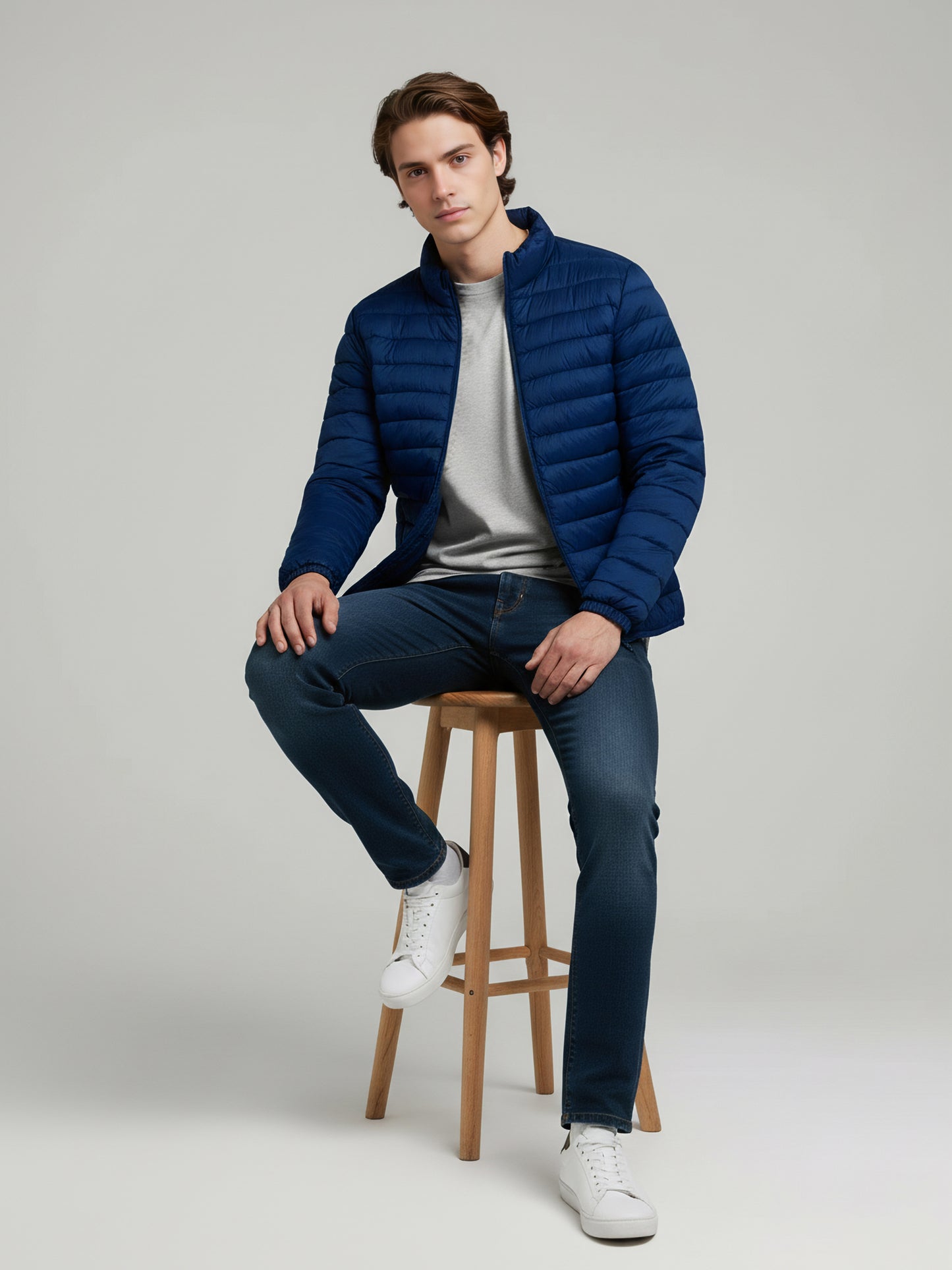 Celio* Men Blue Solid Regular Fit Polyester Jackets