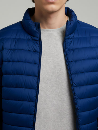 Celio* Men Blue Solid Regular Fit Polyester Jackets