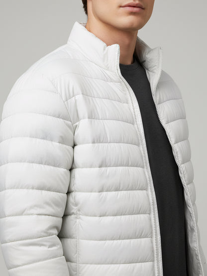 Celio* Men White Solid Regular Fit Polyester Jackets