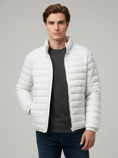 Celio* Men White Solid Regular Fit Polyester Jackets