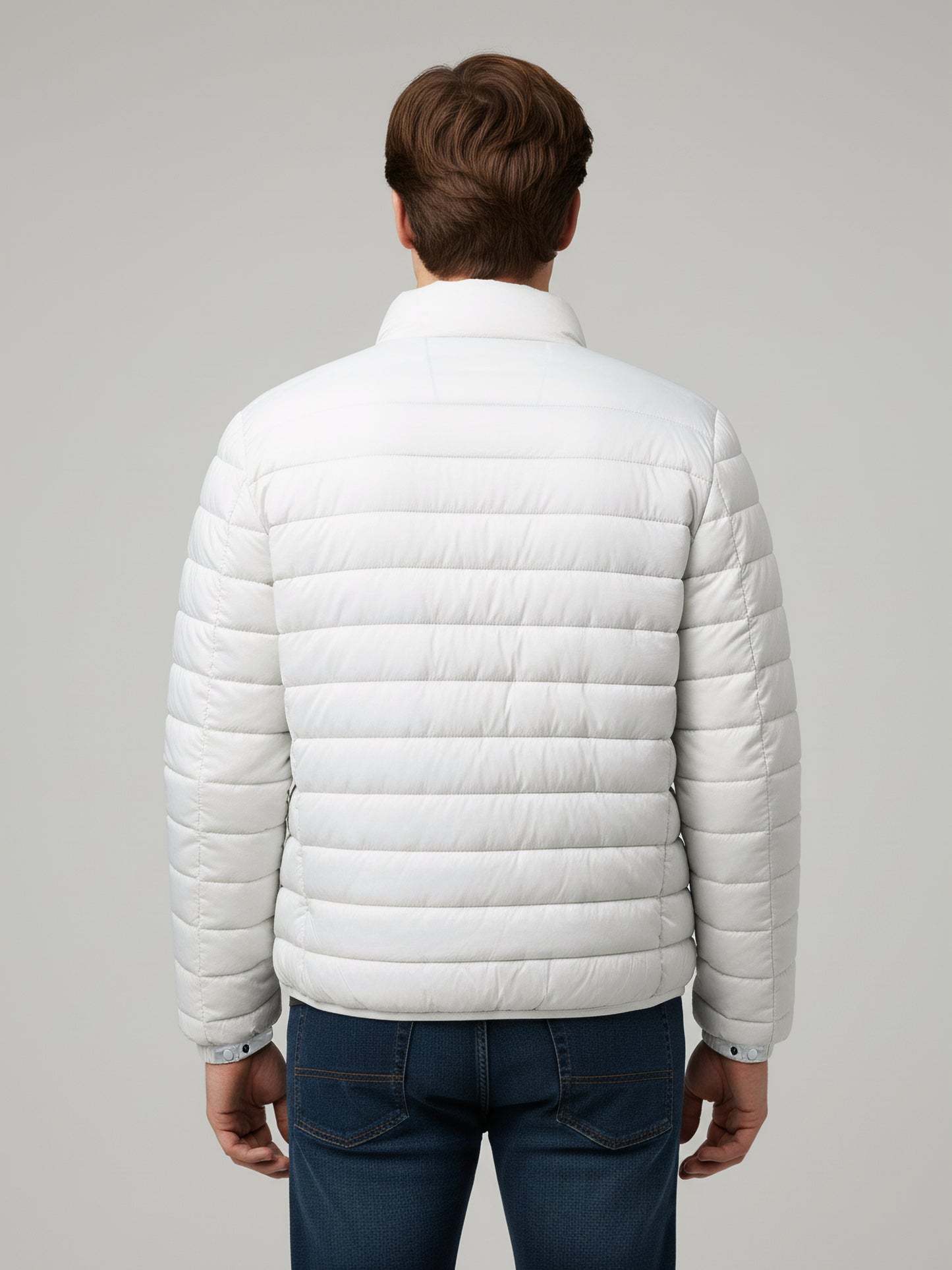 Celio* Men White Solid Regular Fit Polyester Jackets