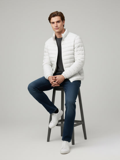 Celio* Men White Solid Regular Fit Polyester Jackets