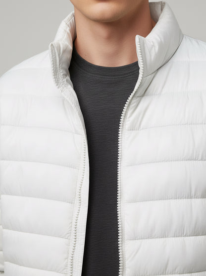 Celio* Men White Solid Regular Fit Polyester Jackets