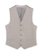 Slim Fit Poly-Viscose V-Neck Waistcoat - Beige