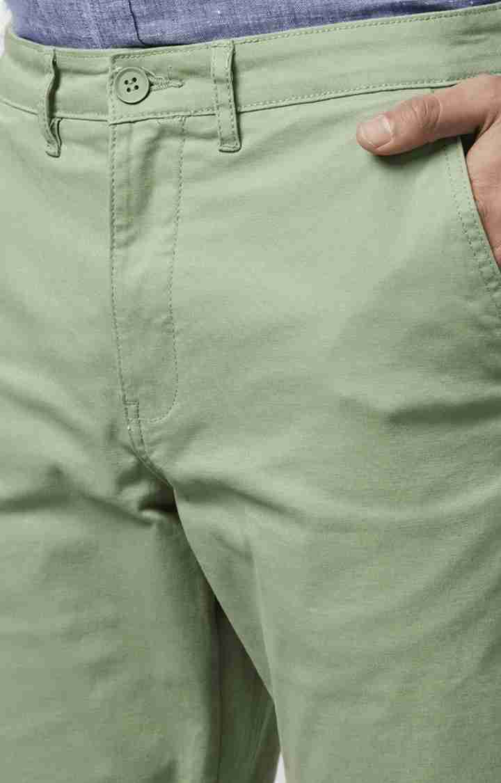 Green Regular Fit Shorts