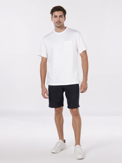 Celio* Men Cream Solid Boxy Fit Cotton-Blend T-Shirts