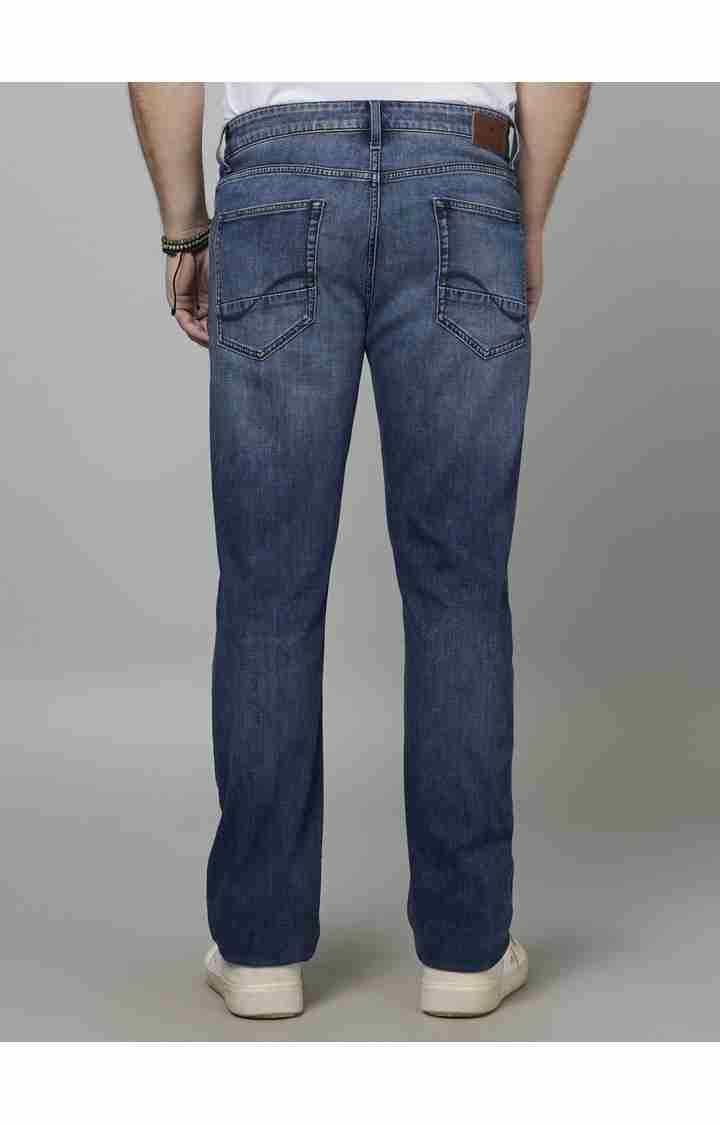 Navy Blue Straight Slim Fit Soft Touch Jeans