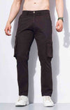 Celio* Cotton-Poly-Blend Regular Fit Brown Trouser