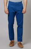 Celio* Cotton-Blend Slim Fit Blue Trouser