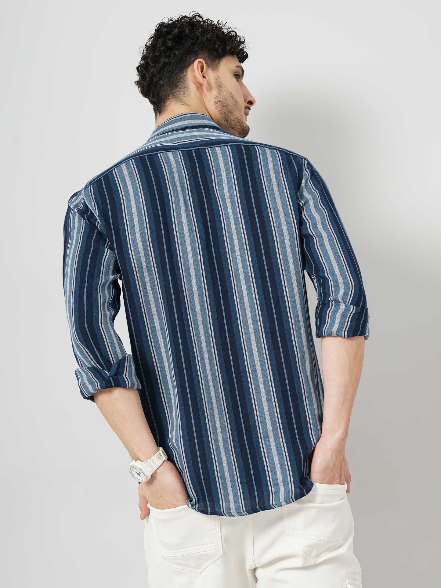 Blue Striped Cotton Shirt