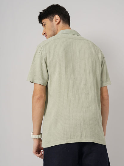 Green Solid Viscose Shirt