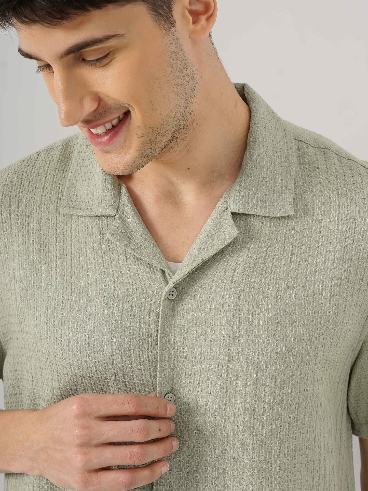 Green Solid Viscose Shirt