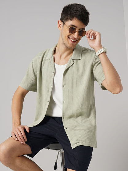 Green Solid Viscose Shirt