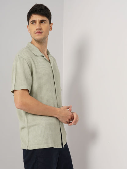 Green Solid Viscose Shirt