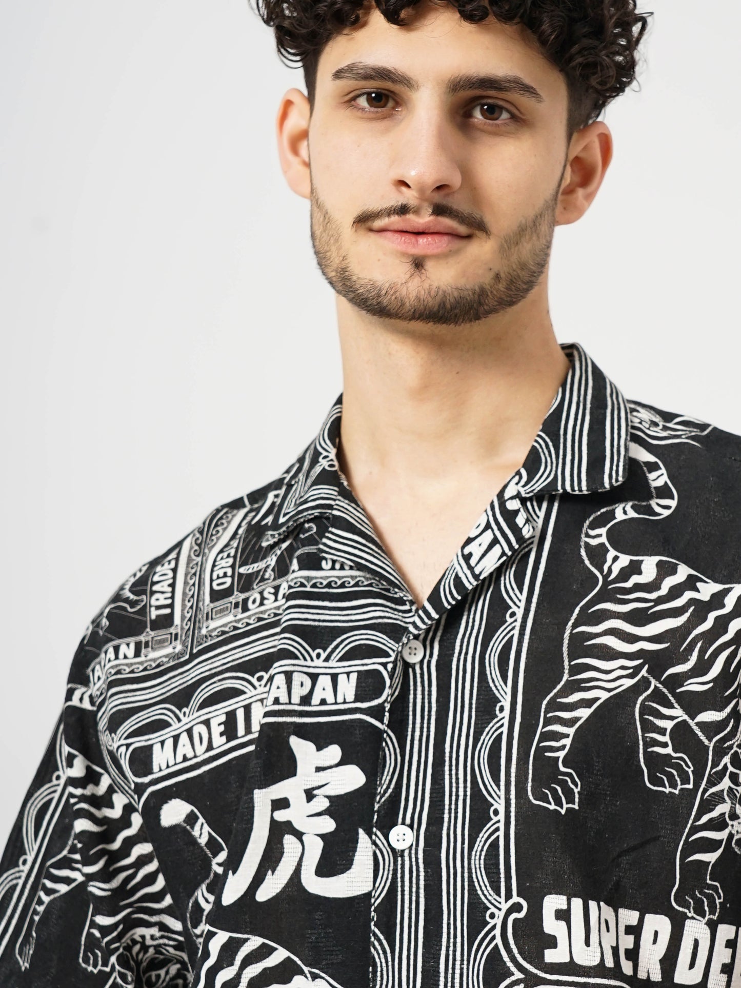 Black Printed Viscose Shirt